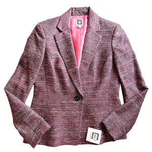 NWT: Pink Tweed Anne Klein Blazer (Size 8)